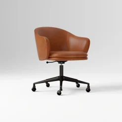 Wayne Leather Swivel Office Chair w/ Arms