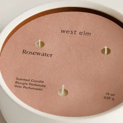West Elm Homescent Triple Wick Candle - Rosewater