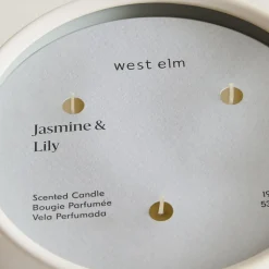 West Elm Homescent Triple Wick Candle - Jasmine & Lily