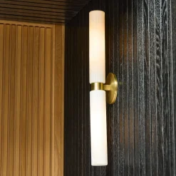 Weston Fluted Glass Double Long Indoor/Outdoor Sconce (29")