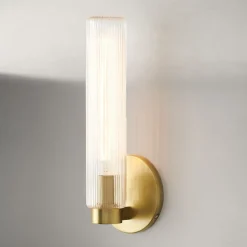 Weston Fluted Glass Indoor/Outdoor Sconce (16") - ADA