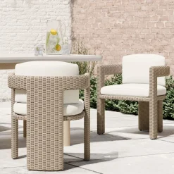 Westport Wicker Outdoor Barrel Dining Chair (Set of 2)