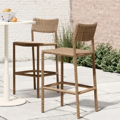 Westport Wicker Outdoor Slim Profile Bar Stool