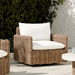 Westport Wicker Outdoor Slim Profile Swivel Chair