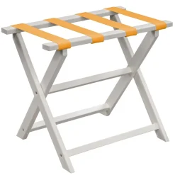 White Luggage Rack w/ Nylon Straps