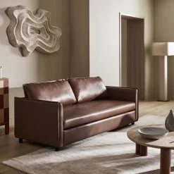 Whitman Leather Trundle Sleeper Sofa (82")