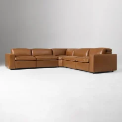 Whitmore Motion Reclining Leather 5-Piece L-Shaped Sectional (130")