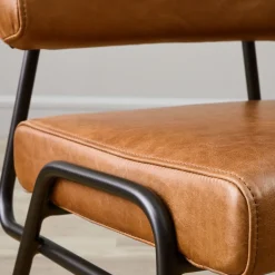Wire Frame Leather Dining Chair