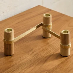 Wood & Metal Centerpiece Candle Holder