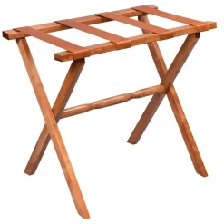 Wood Luggage Rack with Leather Straps