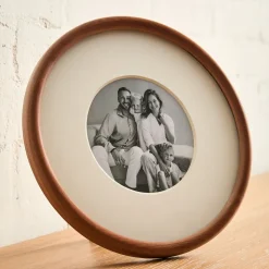 Wood Tabletop Frame w/ Metal Bowl & Brushed Woven Throw Gift Set