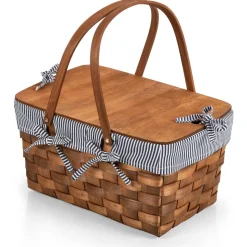 Wood Top Picnic Basket