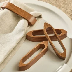 Wooden Band Napkin Ring Sets