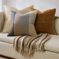 Wool Two-Tone Pillow Cover & Throw Set