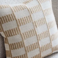 Woven Checker Jute Pillow Cover