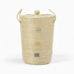 Woven Cord Lidded Hamper