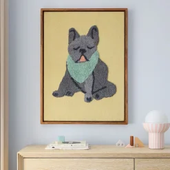 Woven Puppy Framed Wall Art