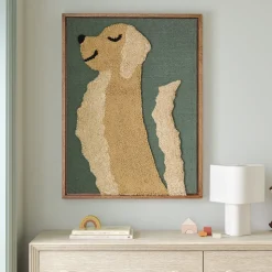 Woven Puppy Framed Wall Art