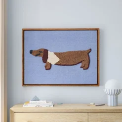 Woven Puppy Framed Wall Art