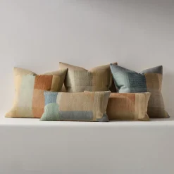 Woven Silk Patches Pillow Cover