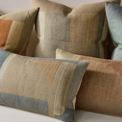 Woven Silk Patches Pillow Cover