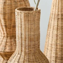 Woven Wicker Floor Vases