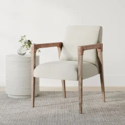Wrapped-Arm Upholstered Dining Chair