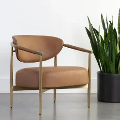 Ximena Vegan Leather Lounge Arm Chair