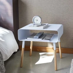 Yamazaki Plain Side Table w/ Storage Shelf (14"–23")