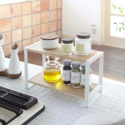 Yamazaki Tosca 2-Shelf Wood Kitchen Rack