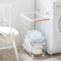 Yamazaki Tosca Slim Rolling Laundry Basket