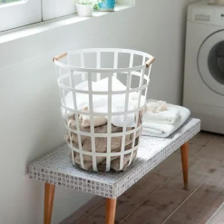 Yamazaki Wood Handle Metal Baskets