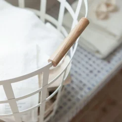 Yamazaki Wood Handle Metal Baskets