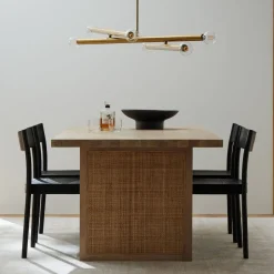 Yvette Woven Rectangle Dining Table (84")