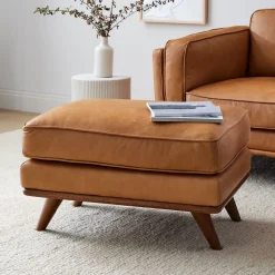 Zander Leather Ottoman