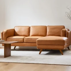 Zander Leather 2-Piece Chaise Sectional (91.5")