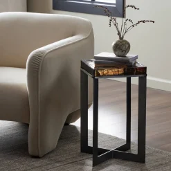 Zelaina Cast Glass Side Table (12.5")