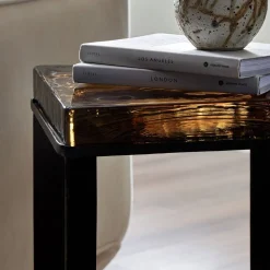 Zelaina Cast Glass Side Table (12.5")