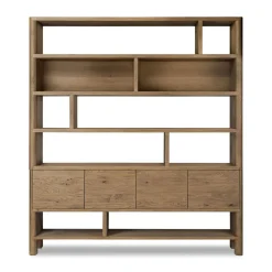 Zelina Oak Wide Bookcase (84")