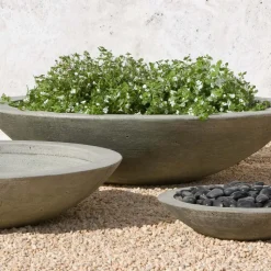 Zen Cast Stone Indoor/Outdoor Bowl Planter