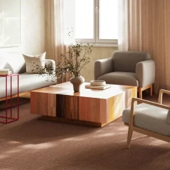 Zora Solid Mahogany Square Coffee Table (43")