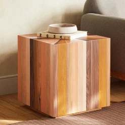 Zora Solid Mahogany Square Side Table (21.5")